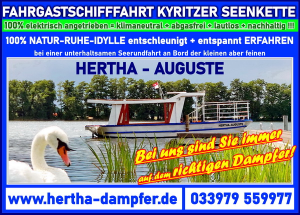 AKTUELLER FLYER DER FAHRGASTSCHIFFFAHRT WUSTERHAUSEN/DOSSE - KYRITZER SEENKETTE