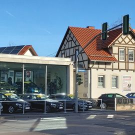 Ausstellungs- und Bürogebäude von der Haarbergstraße aus gesehen