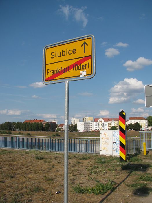Deutsche Grenze nach Polen, an der Stadtbrücke.