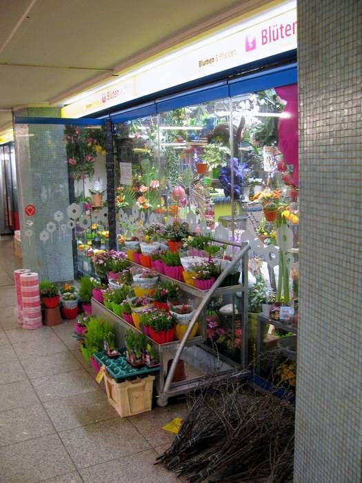 Blumen vor und im Laden dort.