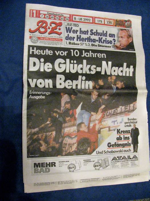1999, Rückschau auf den Mauerfall 1989.