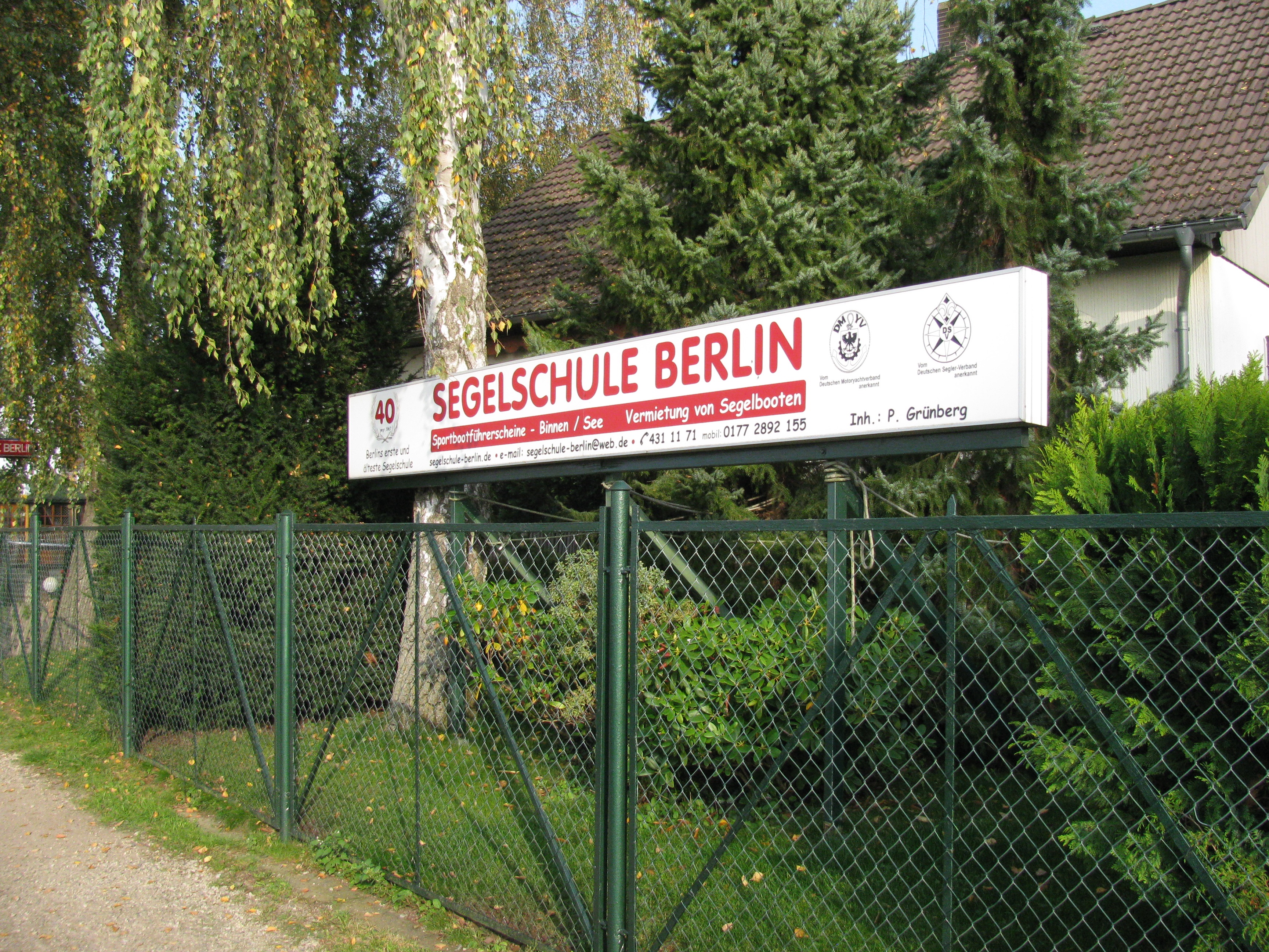 Segelschule Berlin im Oktober 2017.