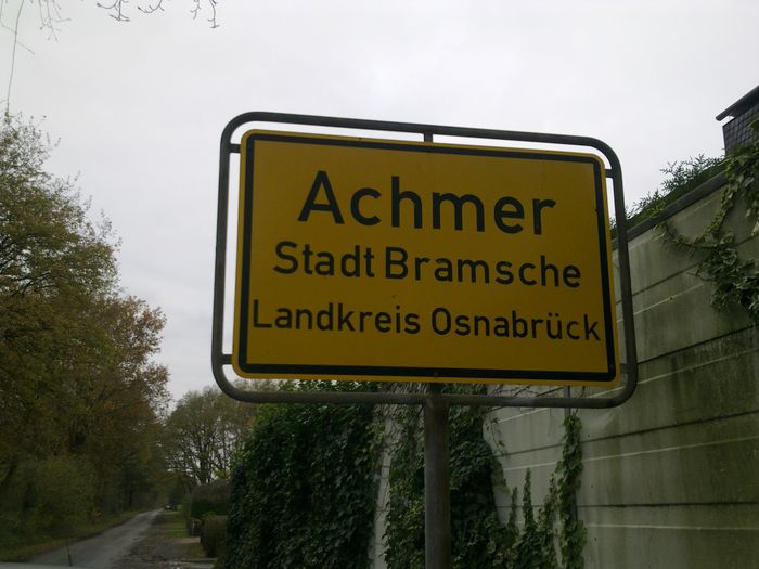 Ortsschild von Achmer.
