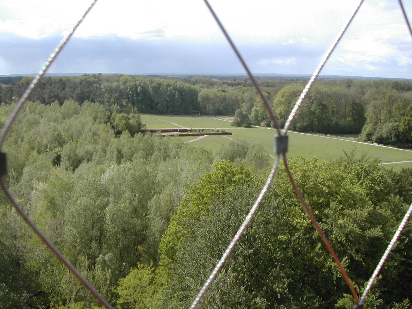 Blick vom Aussichtsturm über das Ausgrabungs- Gelände.