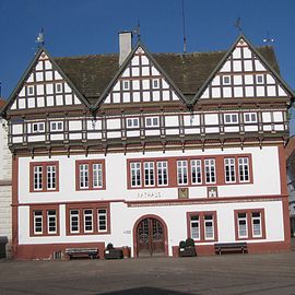 Das Rathaus in Blomberg auf dem Marktplatz