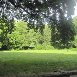 Blick von der Terrasse in den Park