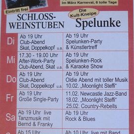 Das Programm der Spelunke und Weinstube