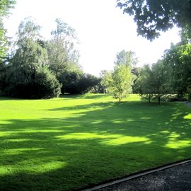 Viele Rasenflächen laden zum Spielen oder Relaxen ein