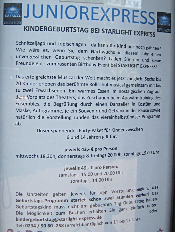 Starlight Express - Kindergeburtstag