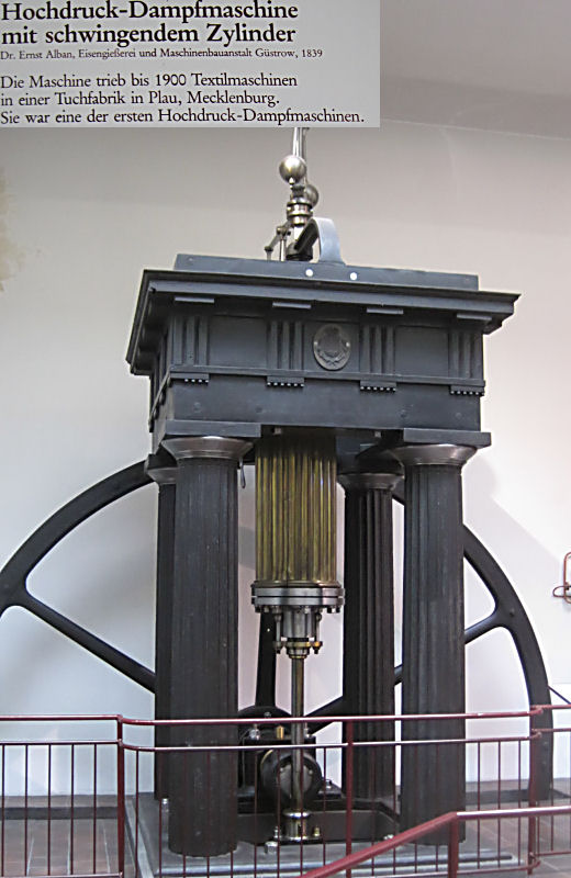 Deutsches Museum - Bereich Wind- und Wasserkraft:
Industrie-Dampfmaschine
