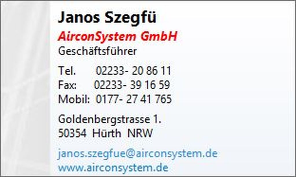 Nutzerfoto 3 AirconSystem GmbH Michael Buba u. Janos Szegfu