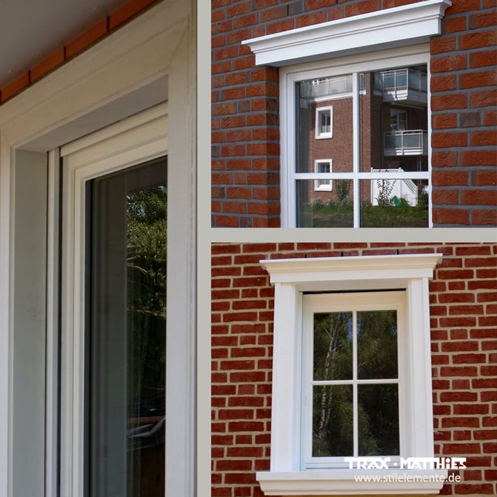 Fensterleisten, Beispiele von Fenstergetaltungselementen.