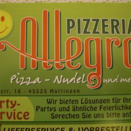 Flyer der Pizzeria Allegro