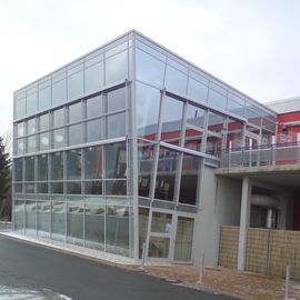 Frühstücksraum mit Terrasse von aussen