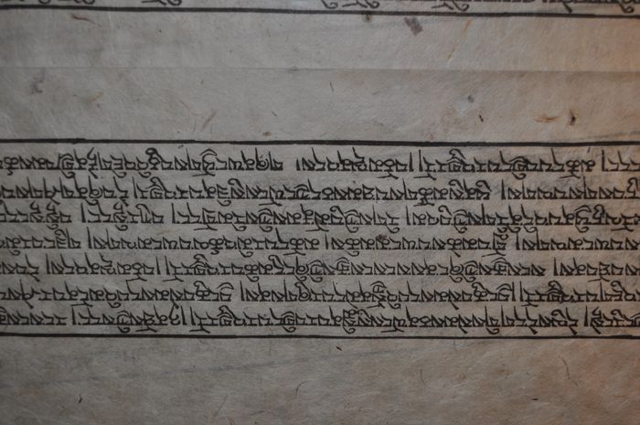Auszug aus dem "Schätzchen" - die Schrift ist DZONKA, die Sprache der Burgen (Dzongs)