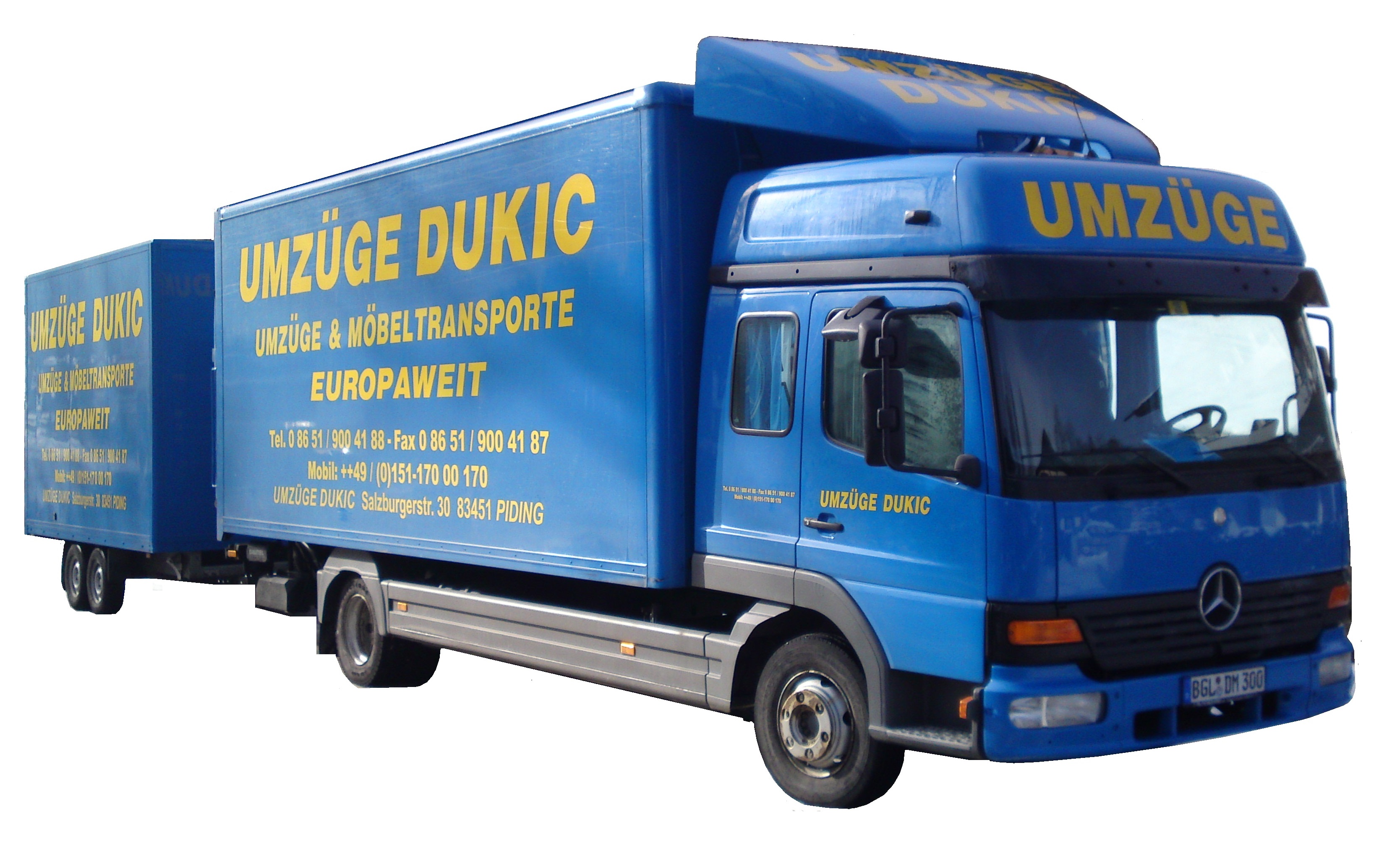 UMZÜGE DUKIC
Umzüge &amp; Klaviertransporte Europaweit
Tel. 08651 / 900 41 88 , Fax.08651 / 900 41 87
www.umzug-dukic.de , info@umzug-dukic.de