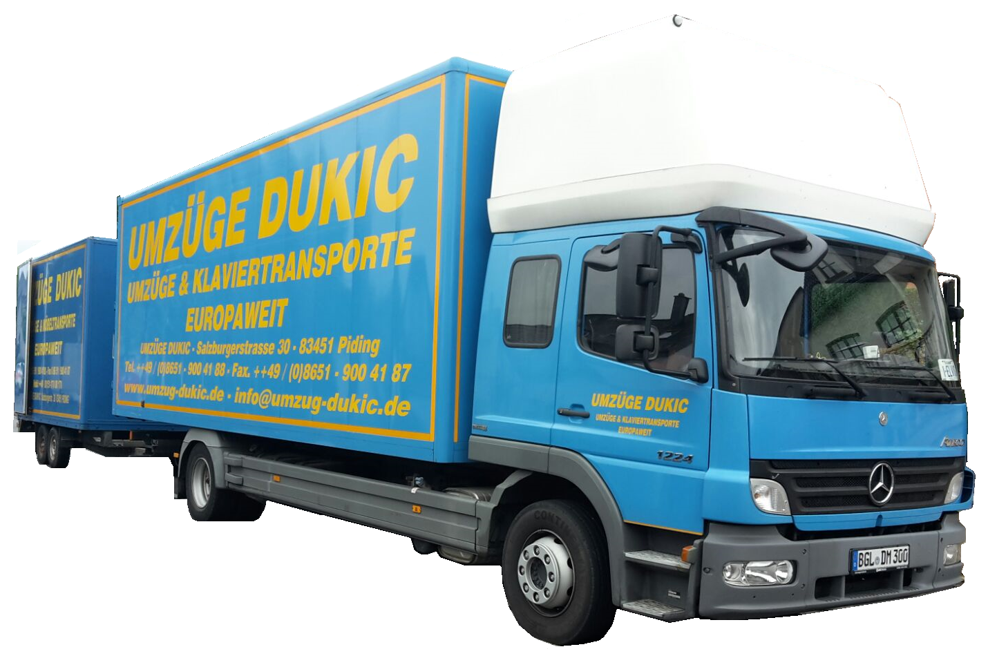 UMZÜGE DUKIC
Umzüge &amp; Klaviertransporte Europaweit
Tel. 08651 / 900 41 88 , Fax.08651 / 900 41 87
www.umzug-dukic.de , info@umzug-dukic.de