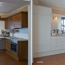 Küche vor und nach der Modernisierung durch PORTAS