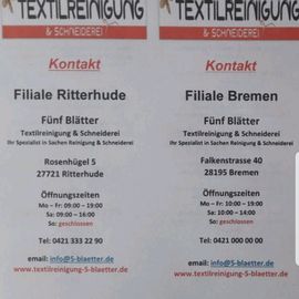 Textilreinigung u. Schneiderei Bilan in Ritterhude