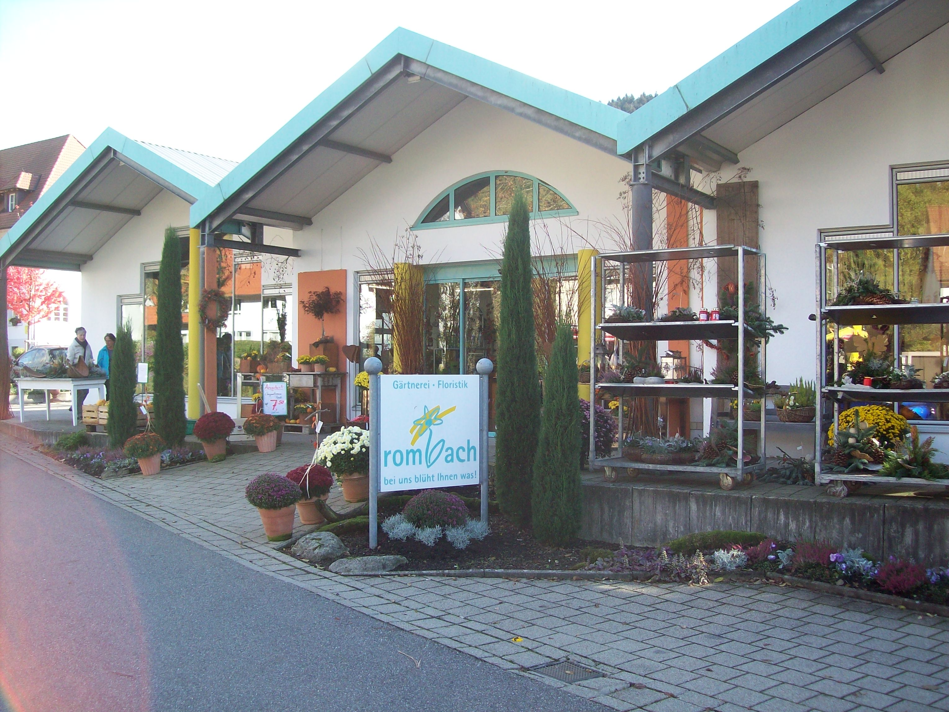 Eingangsbereich der Gärtnerei Rombach