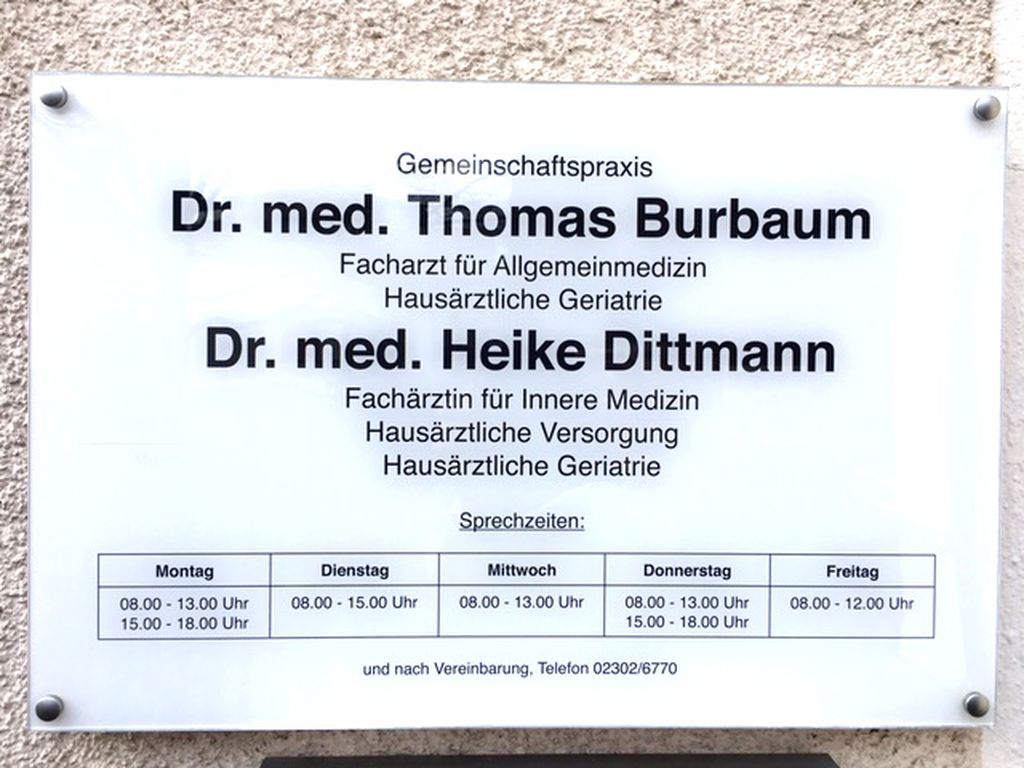 Nutzerfoto 1 Burbaum Thomas Dr. med. FA f. Allgemeinmedizin u. Dittmann Heike Dr. med. FÄ f. Innere Medizin