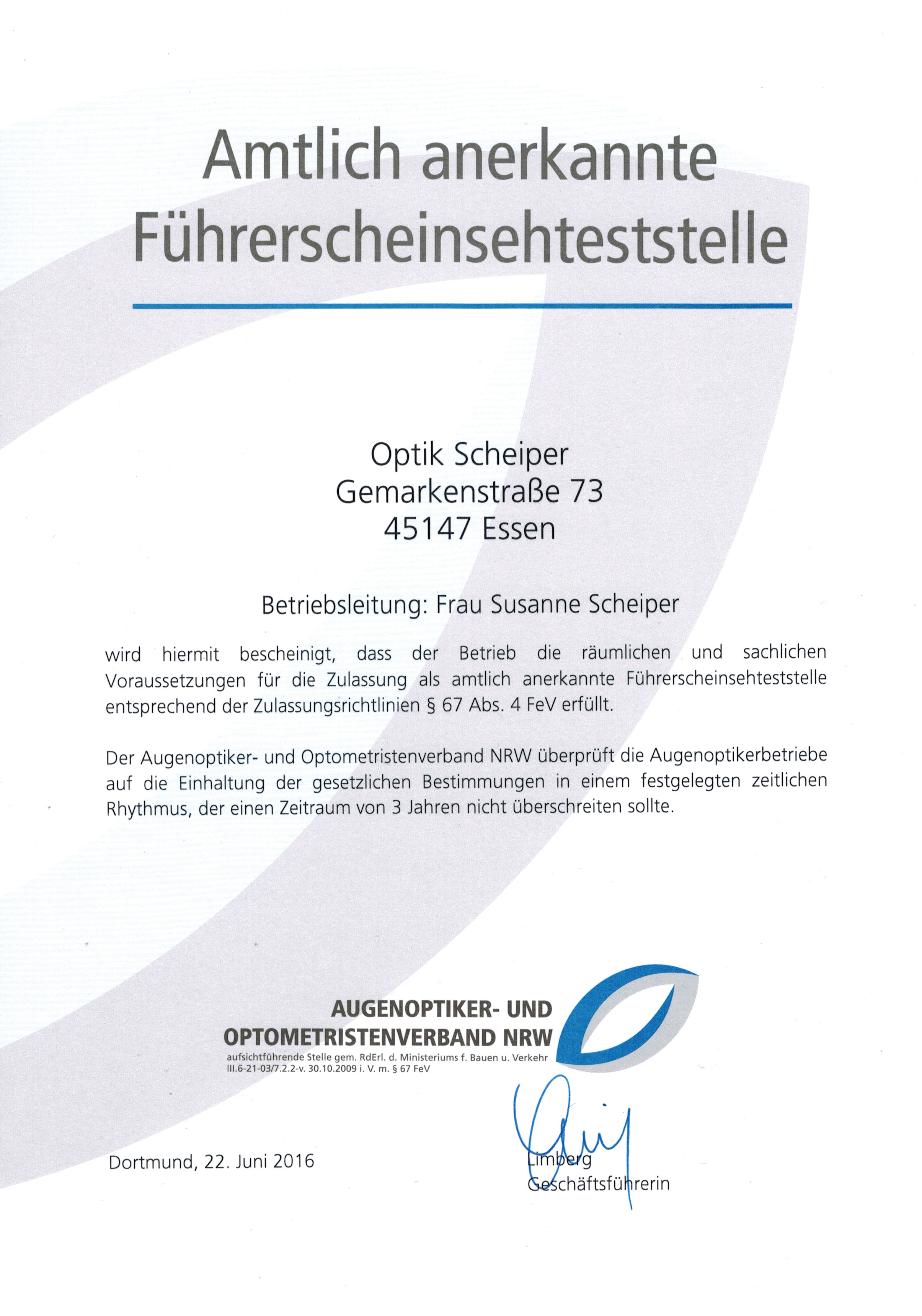 Scheiper Optik &amp; Akustik                amtlich anerkannte Führerscheinsehteststelle