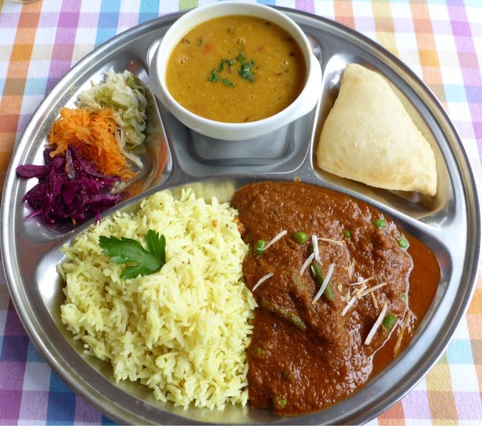 Thali mit Lammfilet.