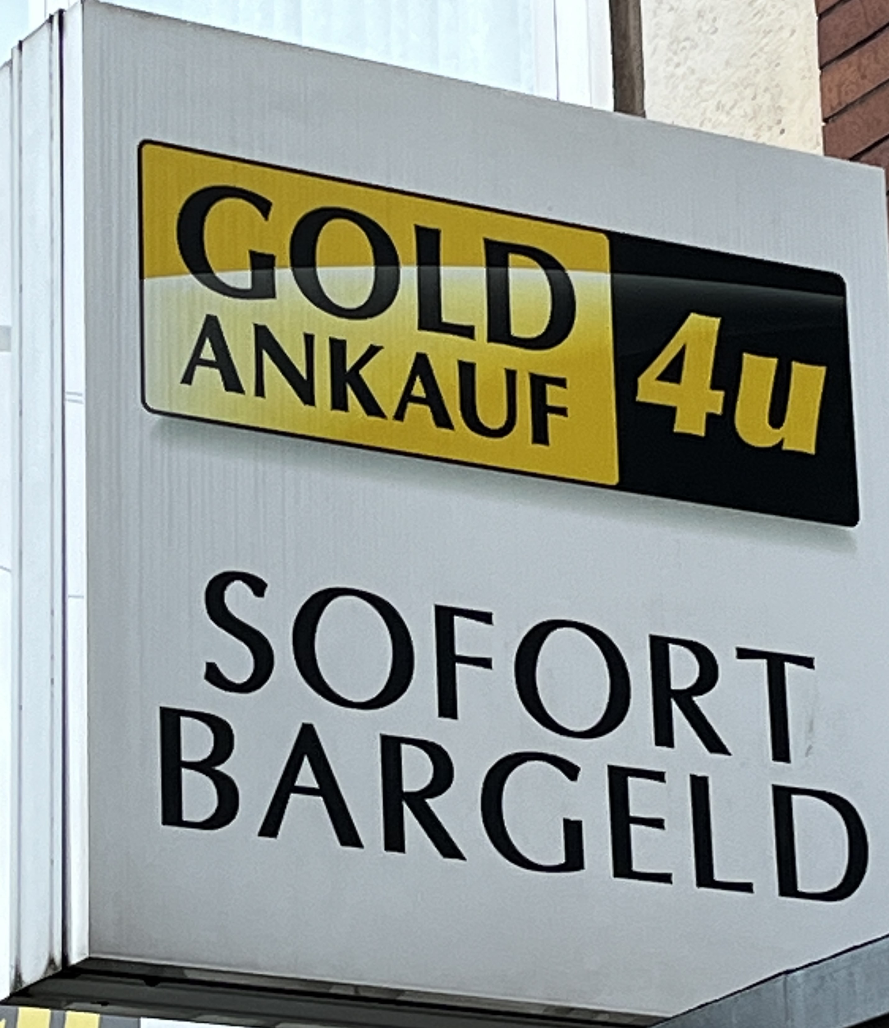 Schild Goldankauf Sofort Bargeld