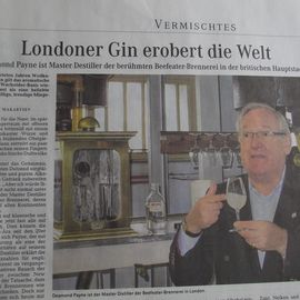 Londener Gin erobert die Welt - Heute großer Bericht im Weser Kurier, darum war ich auch am Spirituosenregal