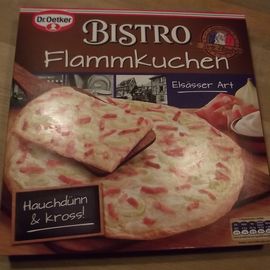 Dr. Oetker Flammkuchen nicht zu vergleichen mit dem Flammkuchen vom Abendsegler.
