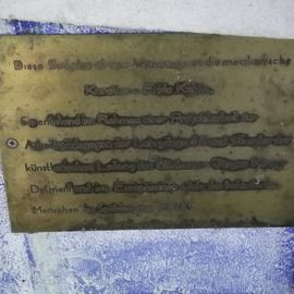 Kunst auf dem Gelände Stedingsehre in Bookholzberg - Projektarbeit des BfW - Infotafel