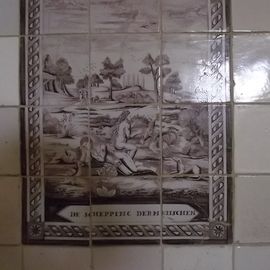 Biblisches Fliesenbild der königlichen Makkumer Fliesenfabrik Koninklijke Tichelaar Makkum 