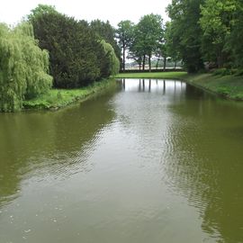 Wassergraben an der Burg Droste zu Hülshoff
