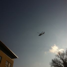 Hubschrauber im Abflug vom Klinikum Oldenburg 