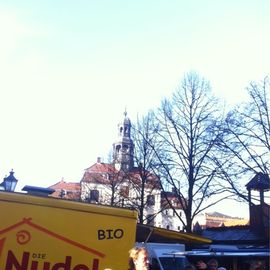 Weihnachtsmarkt Giebel erstrahlen im Licht in Lüneburg in Lüneburg