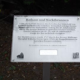 Infotafel zu Rathaus und Marktbrunnen