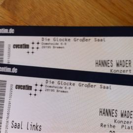 Tickets f&uuml;r das Hannes Wader Konzert in der Glocke - Bremen