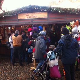 Weihnachtsmarkt Giebel erstrahlen im Licht in Lüneburg in Lüneburg