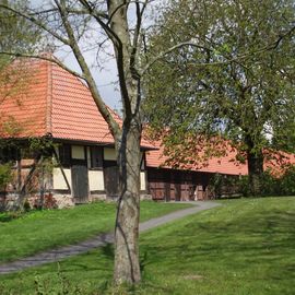 Kloster Mariensee und der landwirtschaftliche Breiche mit Hahn und Pferd