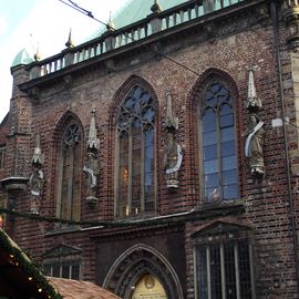 Das Rathaus von Bremen - an dieser Seite sind die Bremer Stadtmusikanten