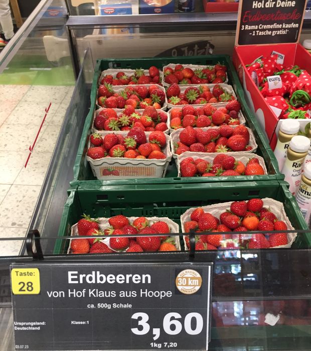 Frische regionale Erdbeeren aus Hoope