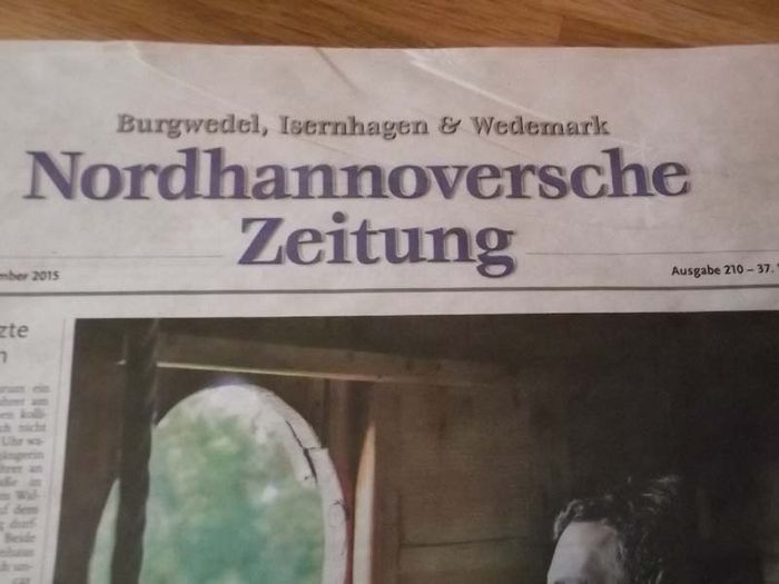 Nordhannoversche Zeitung vom 9.9.2015