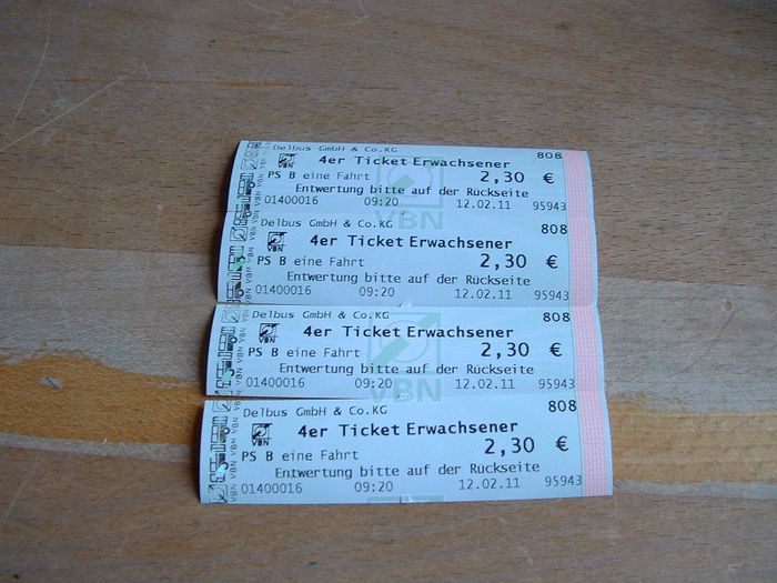 VBN Fahrkarten aus dem Kundencenter 4er Ticket zum Vorzugspreis