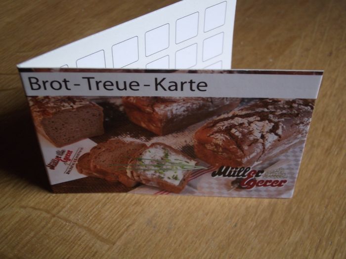 Die Brot Treue Karte von Müller & Egerer 18 Stempel=1000 g Brot geschenkt 