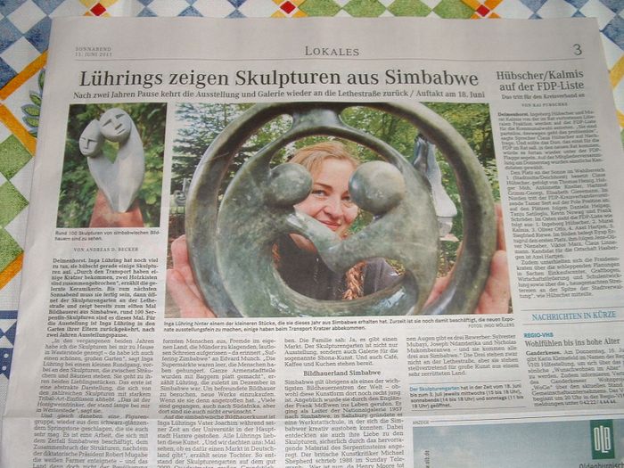 Weser Kurier vom 11.6.2011 zum Skulpturengarten Lühring