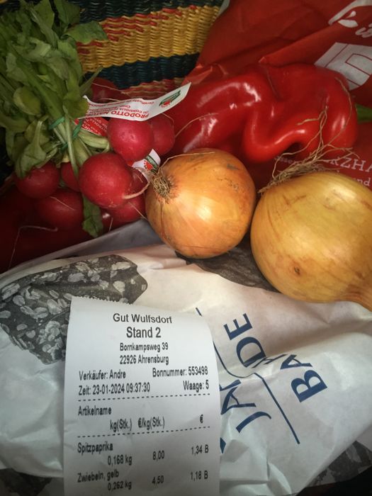 Einkaufskorb mit Gemüse vom Gut Wulfsdorf