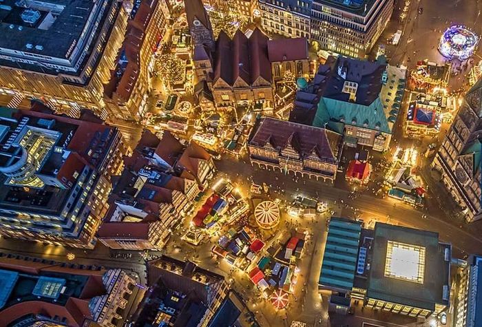 Weihnachtsmarkt Bremen 2022 von oben