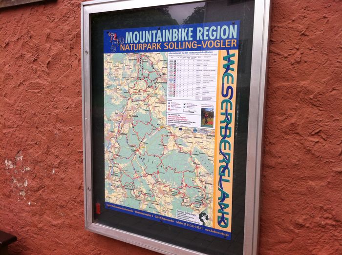 Mountainbike Region Solling-Vogler Weserbergland. Info der Tourist Information Bodenwerder. 16 MTB Touren gekennzeichnet.