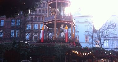 Weihnachtsmarkt Giebel erstrahlen im Licht in Lüneburg in Lüneburg