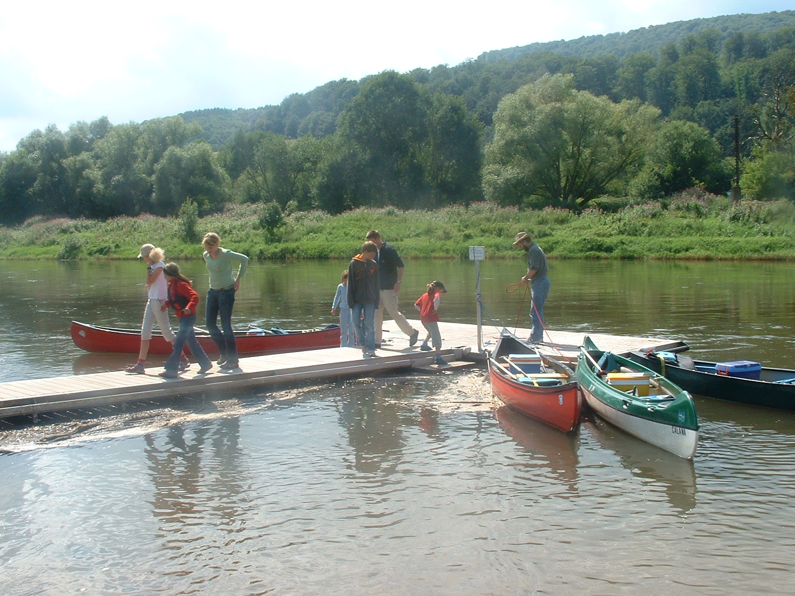 Kanuspaß an der Weser bei der Klostermühle Bursfelde